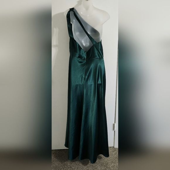 Jenny yoo lena one shoulder dress green size 14 - Picture 3 of 4